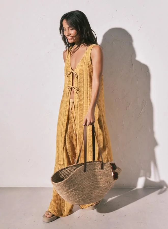 women'secret Multicoloured crochet long open tunic